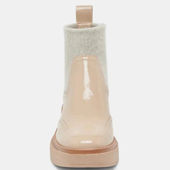 NEW DOLCE VITA Patent Leather Wide Saline H2o Booties in dune for women 925 3t2 - Picture 7 of 11